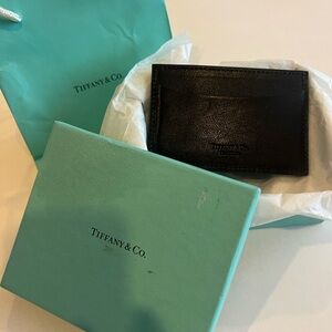Tiffany & Co. Black Leather Card Holder